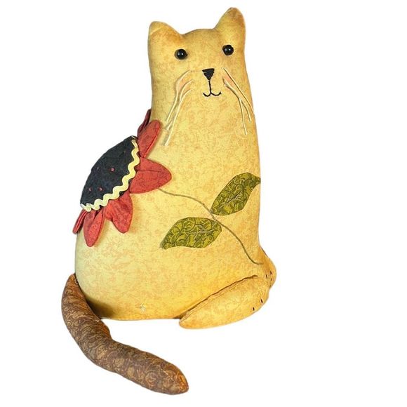 Sweet Kitty Weighted w Sand and Sunflower on her back Long Tail - Picture 1 of 8